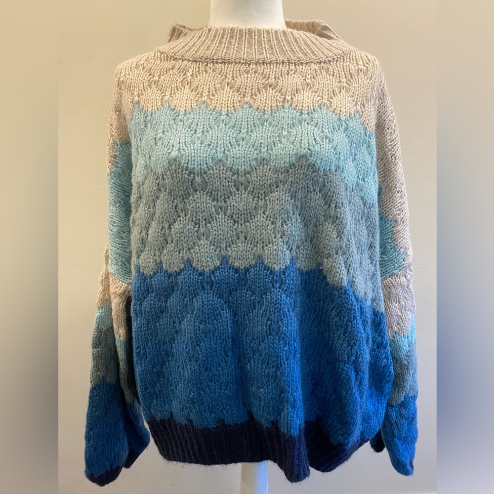 Listicle Ombré Oversized Crochet Sweater